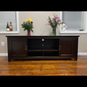 Real wood television console